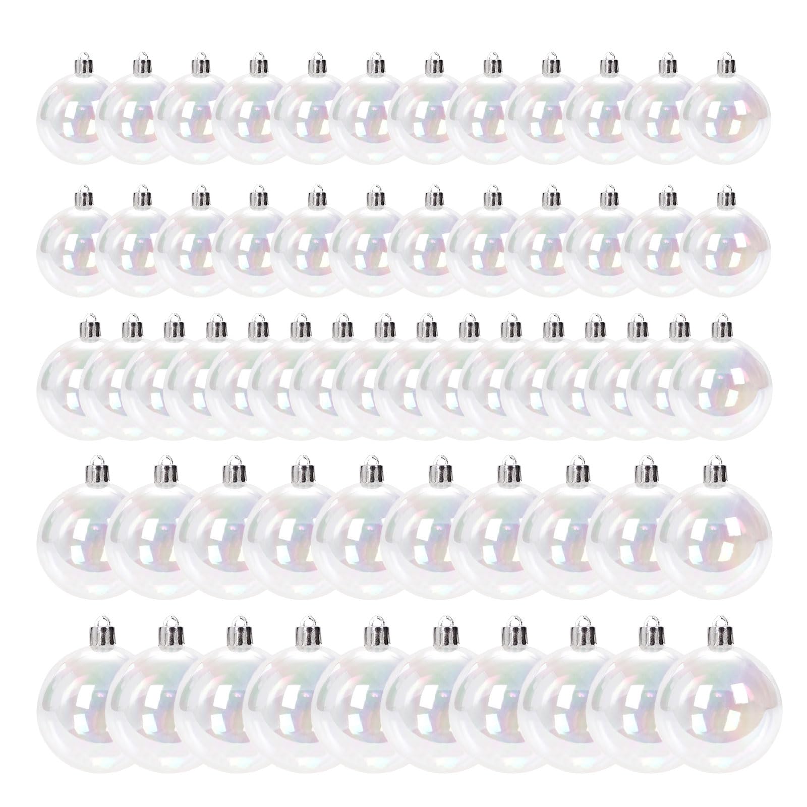 KAQNTUD 60 Pieces PVC Christmas Tree Bauble Ornaments Various Sizes 3-6 cm Shatterproof Baubles Decoration for Holiday Party Bauble Set
