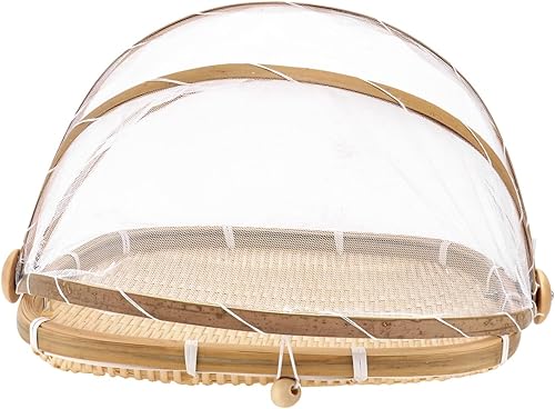 UPKOCH 1 recogedor de bambú cesta de madera paleta de bambú bandeja de servir bandeja redonda bandeja de ratán bandeja de almacenamiento cestas con