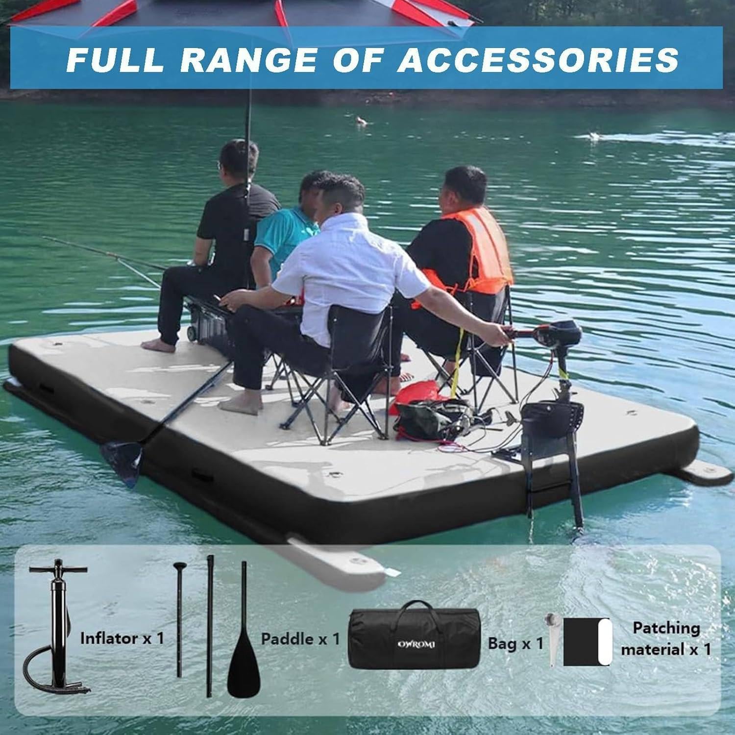 Aufblasbare schwimmende Dock-Plattform für Erwachsene, rutschfeste Mehrpersonen-Schwimmflosse für Pool, Strand, See und Fluss, lustige Aktivitäten, anschließbar