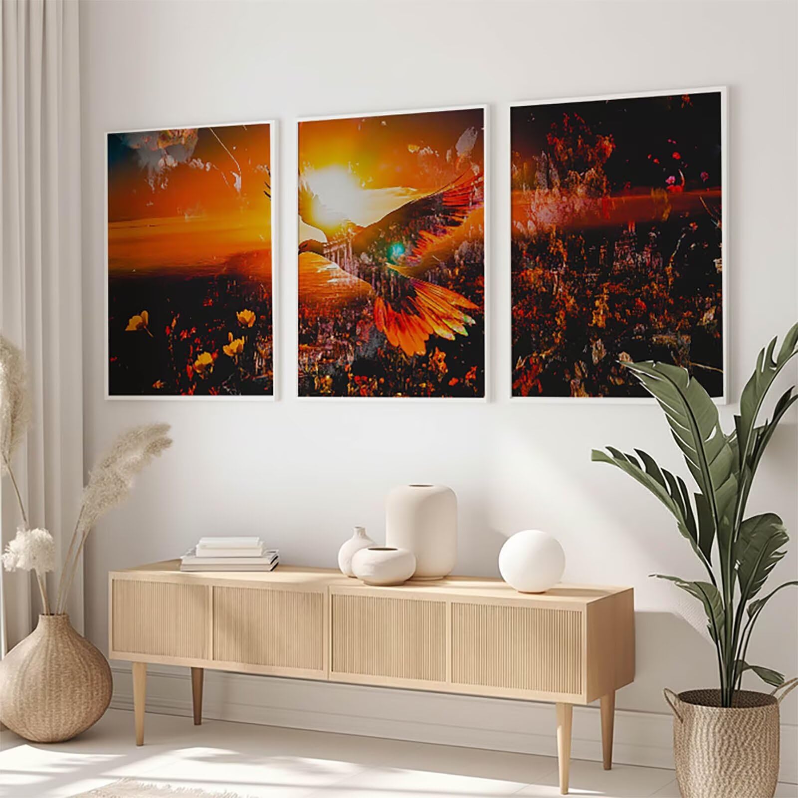 3 Pezzi Diamond Painting per Adulti Astratto 5D Diamond Painting Crystal Art Ricamo Quadrato Uccelli per Principianti Adulti, Arredamento per la Casa Decorazioni da Parete 50x75cm a-6278
