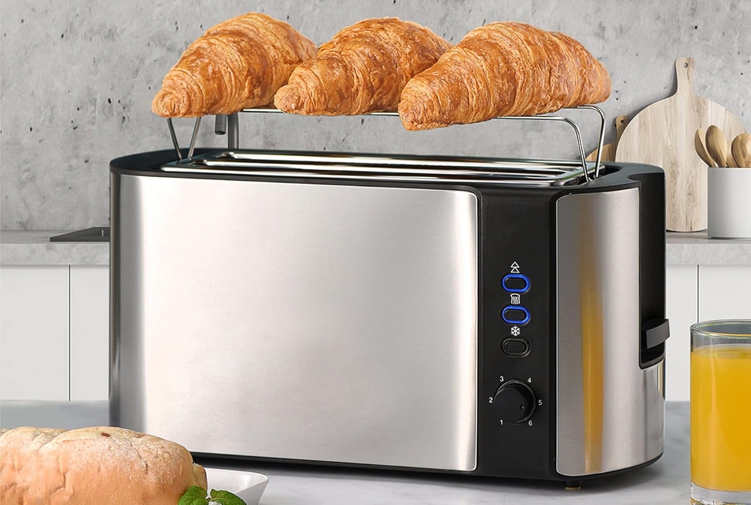 MNIAM 4 Slice Long Toaster, 2 Long Wide Slot Toaster w