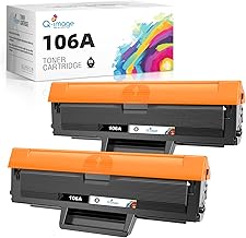 Q-image 106A Toner Cartridges Replacement for HP 106A W1106A Laser Toner Cartridge 107w 107a 107r for MFP 137fnw 137fwg 135a 135r 135w 135wg (Black, 2-Pack)