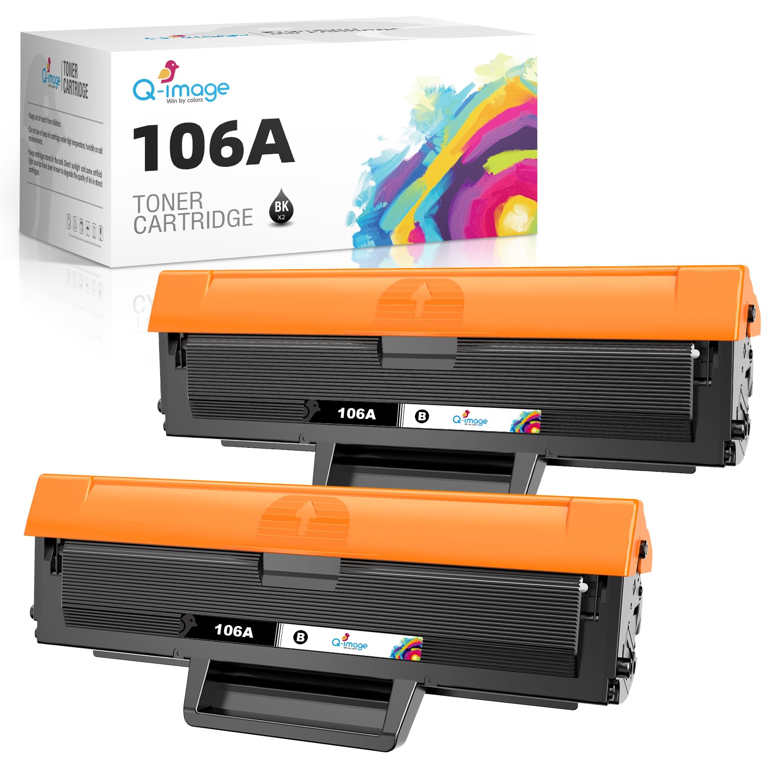 Q-image 106A Cartucce di toner Sostituzione per HP 106A W1106A Cartuccia Toner per Laser 107w 107a 107r per MFP 137fnw 137fwg 135a 135r 135w 135wg (Nero, 2-Pack)