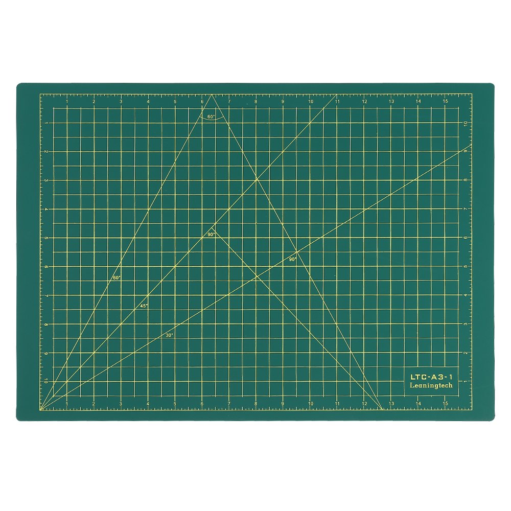 LeaningTech LTC-A3 Self Healing Cutting Mat 3-Ply Single Sided Non Slip Green Great for Scrapbooking, Quilting, Sewing and all Arts & Crafts Projects