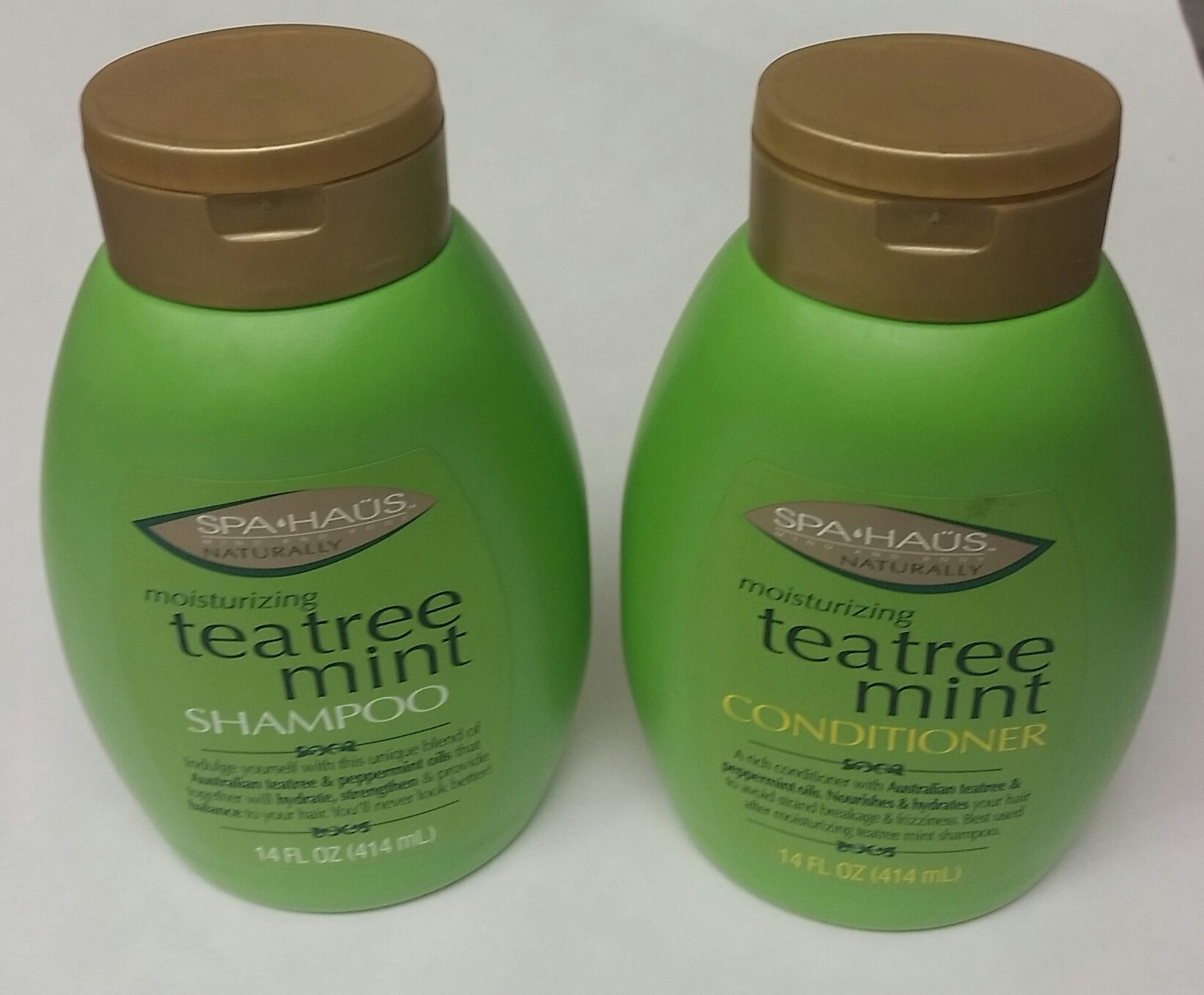 Spa Haus Moisturizing Tea Tree Mint Shampoo and Conditioner set (14 FL Oz each)