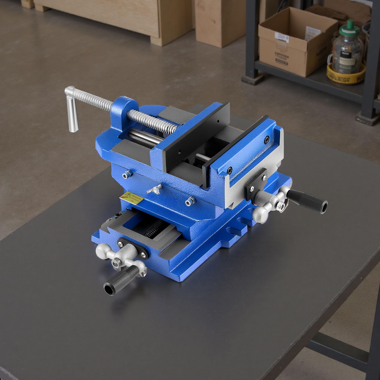 VEVOR Étau Croisé de Perceuse à Colonne, Largeur de Mâchoire 101,6 mm, Étau d'Établi de Perçage en Fonte Robuste, avec Axe XY Bidirectionnel, pour Travail du Bois, Perçage, Fraiseuse CNC, Atelier