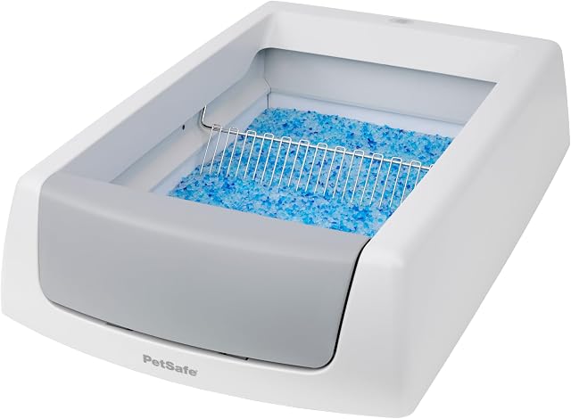 PetSafe ScoopFree Crystal Classic Système de boîte à litière auto-nettoyante – Boîte automatique à litière pour chats - Contrôle avancé de l'odeur – Comprend un bac à litters en cristal jetable – Jusqu'à 30 Jours de nettoyage mains libres