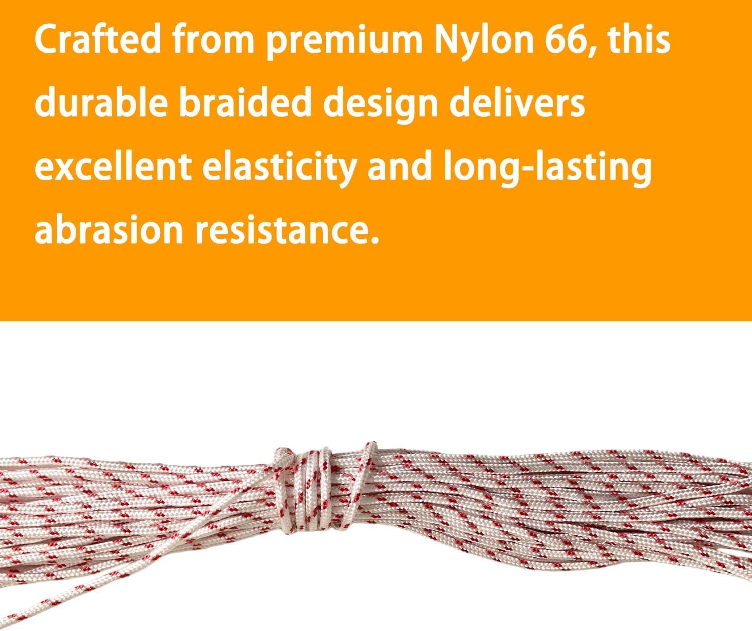 5.0mm 40ft Recoil Starter Pull Rope Compatible with MTD, fit for Cub Cadet, fit for Troy-Bilt, fit for Honda Lawn Mower, Trimmer, Chainsaw, Nylon Starter Cord Recoil Starter Rope