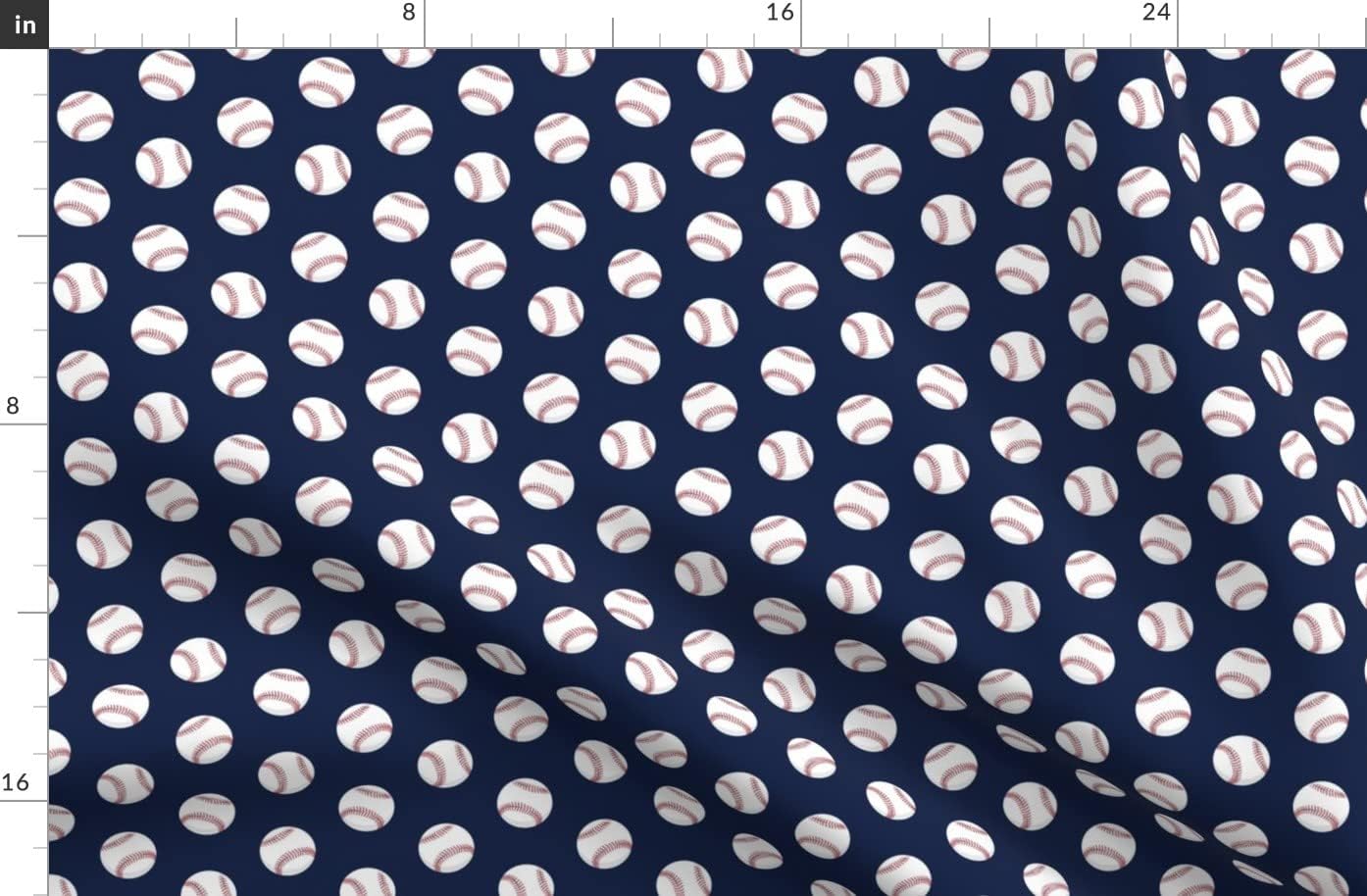 Spoonflower Fabric - Baseballs Dark Blue Navy Trendy Baseball Sports Spring Printed on Organic Cotton Sateen Fabric by The Yard - Sewing Quilting Apparel Home Decor