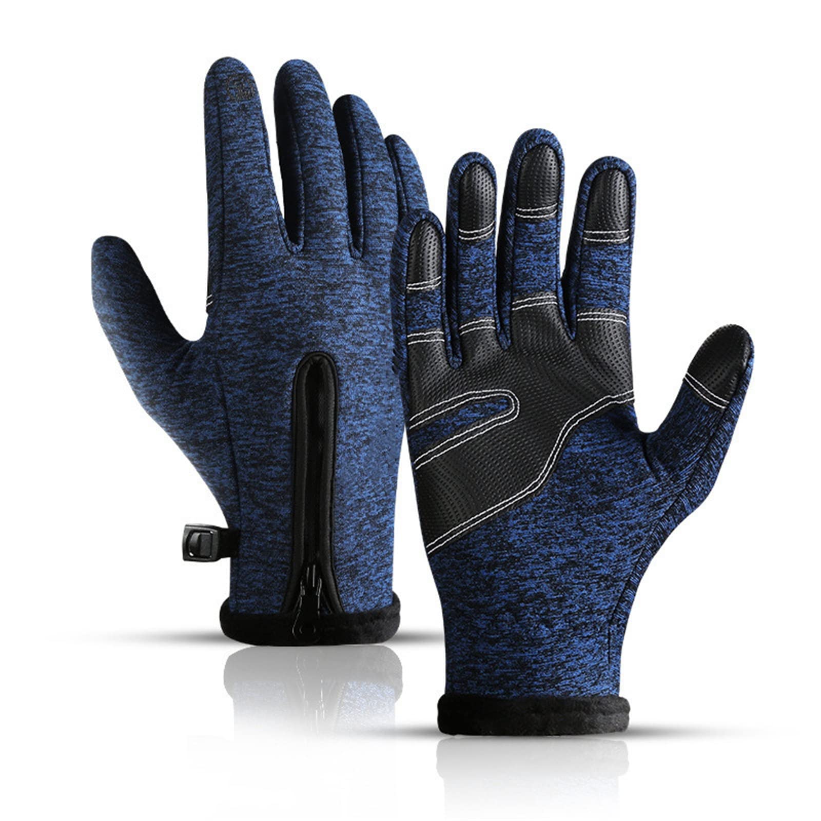 Gants de cyclisme homme hiver bleu roi taille X tactiles et chauds