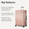 Amazon Basics Maleta Facturada Grande de Lado Duro 30", Expandible hasta 15% más espacio, Superficie Resistente a Rayones, 4 Ruedas Multidireccionales, Oro Rosa 2