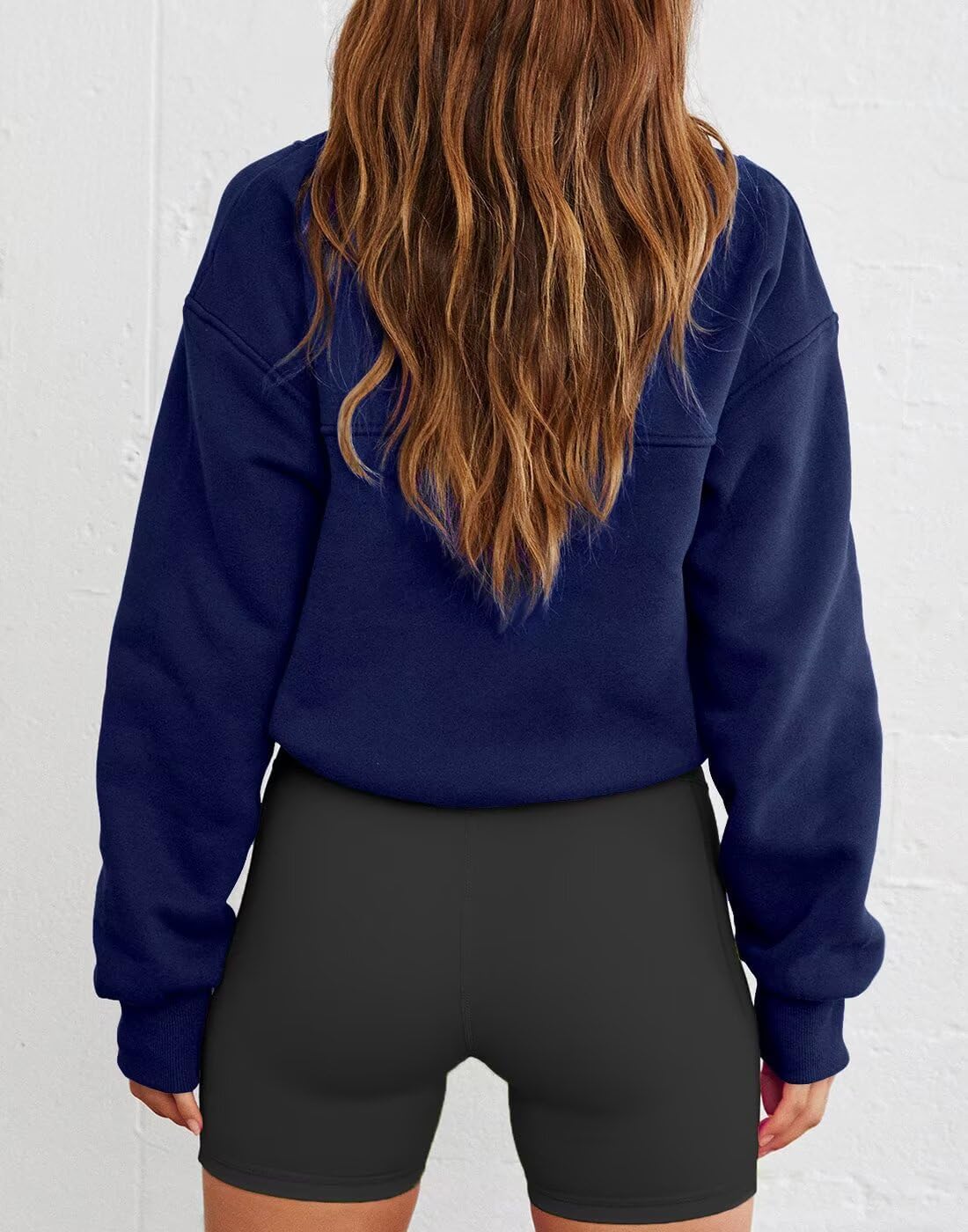 LEEDYA Womens Long Sleeve American Flag Sweatshirts Half Zip Oversized Casual Pullover Top Fall Graphic 4Th Of July USA Shirt - Image 2