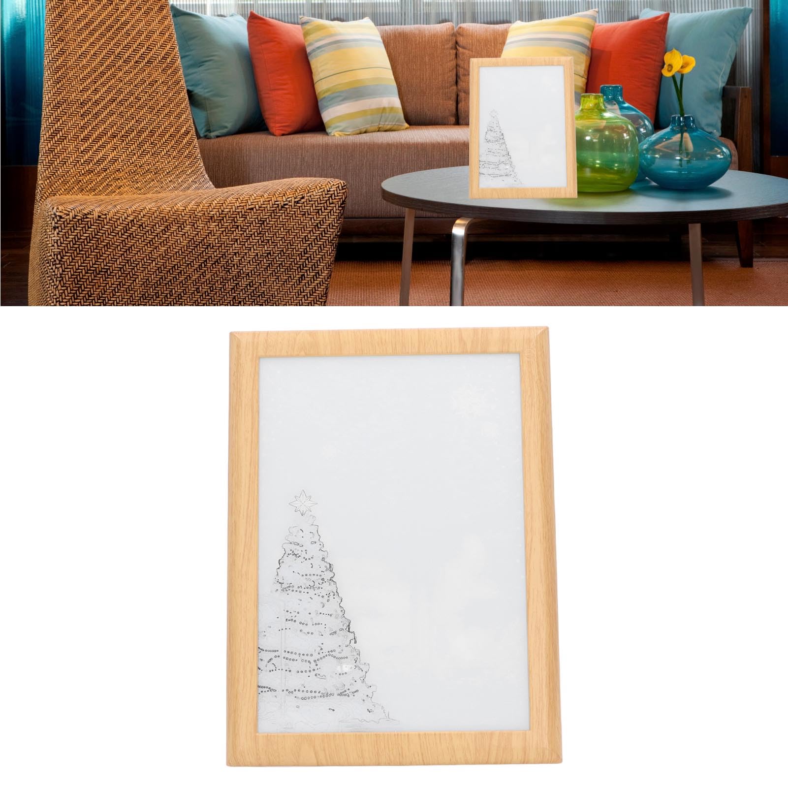 Leuchtendes Gemälde, 3 Farben Leuchtendes Bild aus Holz, LED-beleuchtete Gemälde, Weihnachtliche Beleuchtung, Wandkunst, Nachtlicht-Dekoration Für Zuhause, Schlafzimmer(Weihnachtsbaum)