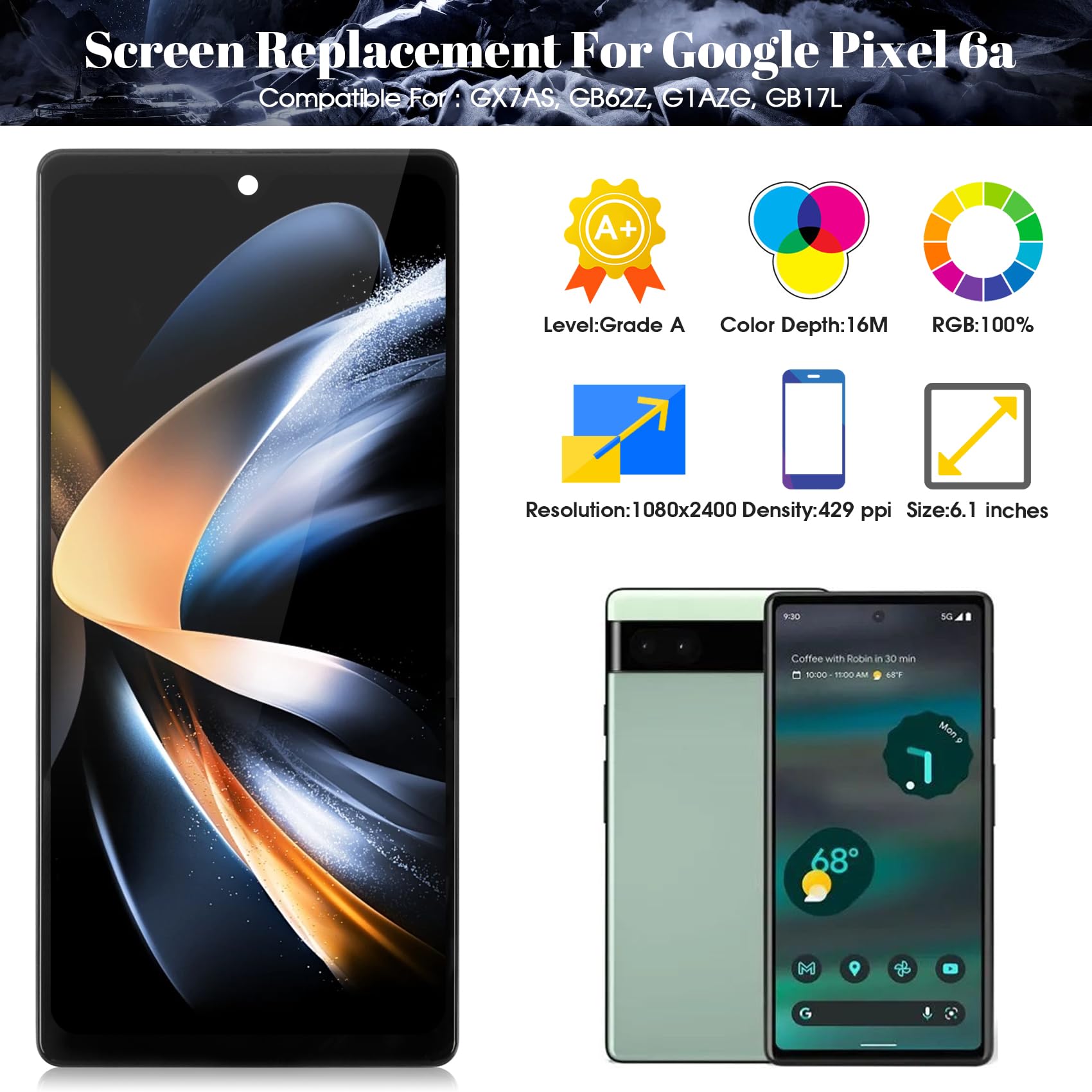 Amazon.com: OLED for Google Pixel 6A Screen Replacement for