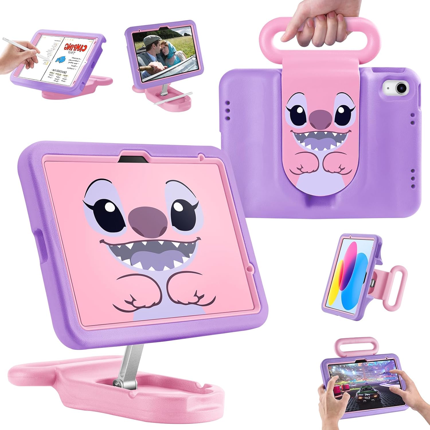 Compatible with ipad A16 11-inch /11th Generation/Air 6 /Air 7 /ipad 10th Gen 10.9 Inch 2022, Adjustable Portrait/Drop Proof with Handle,Kids Case for Compatible with11 Inch Case (fenzishidiz)