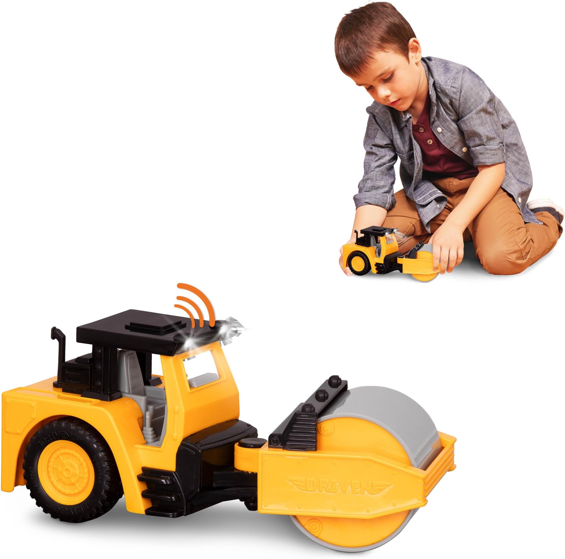 Driven Mini Steam Roller Vehicle, 48 - 120 Months Kid, Yellow
