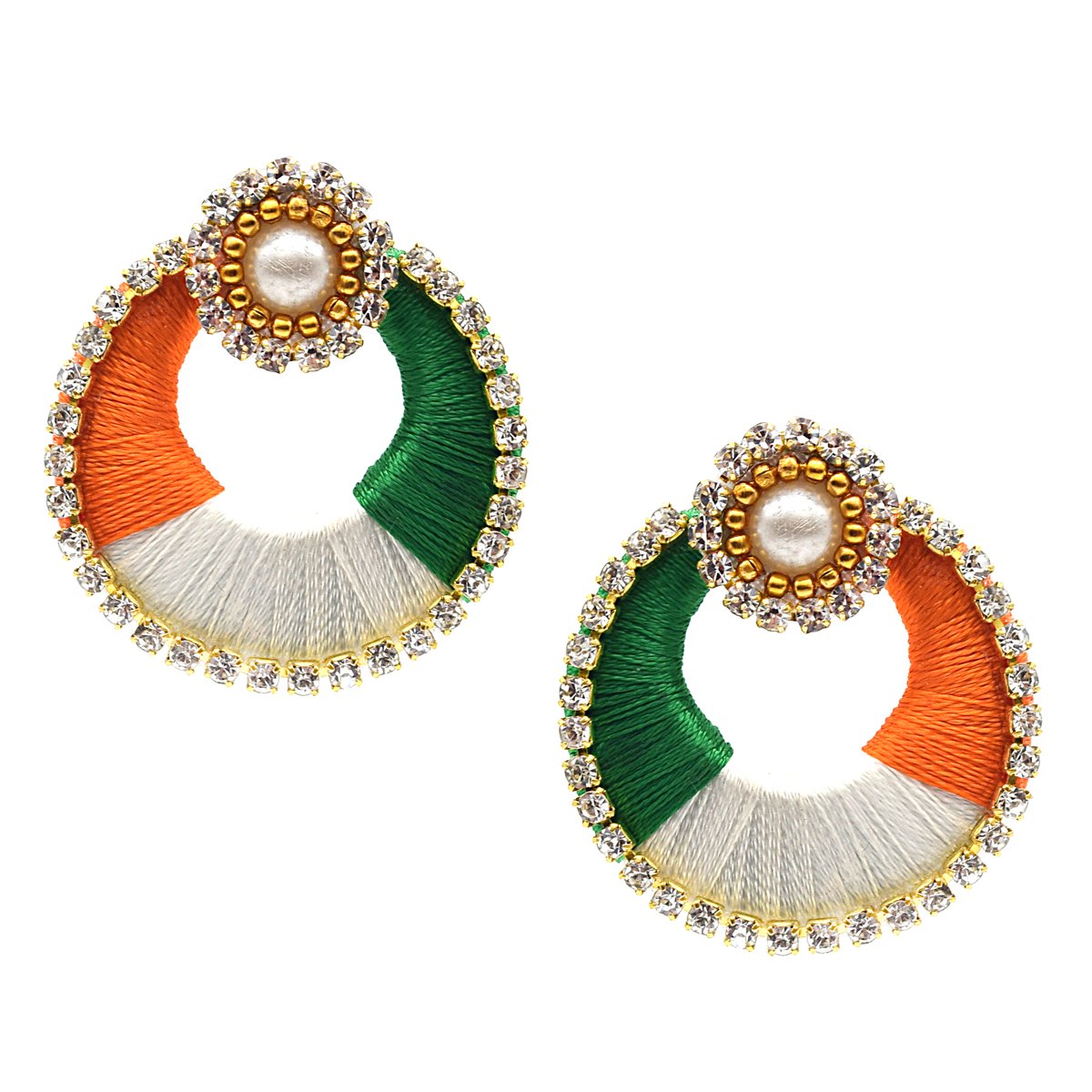 Indi Creation Pearl and Beads Handmade Round Tri Color Dangle Earrings for Women (Multicolour) (B078SW3ZHC) Amazon Price History, Amazon Price Tracker