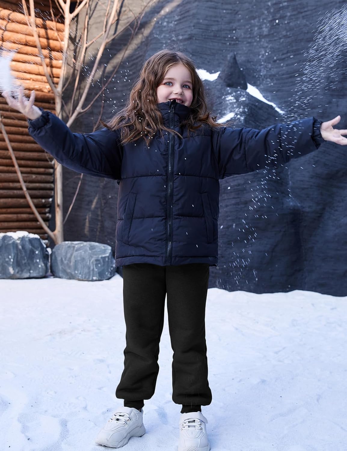 Flygo Girls Boys Fleece Joggers Sweatpants Sherpa Lined Winter Warm Elastic Waist Jogger Pants with Pockets - Image 2