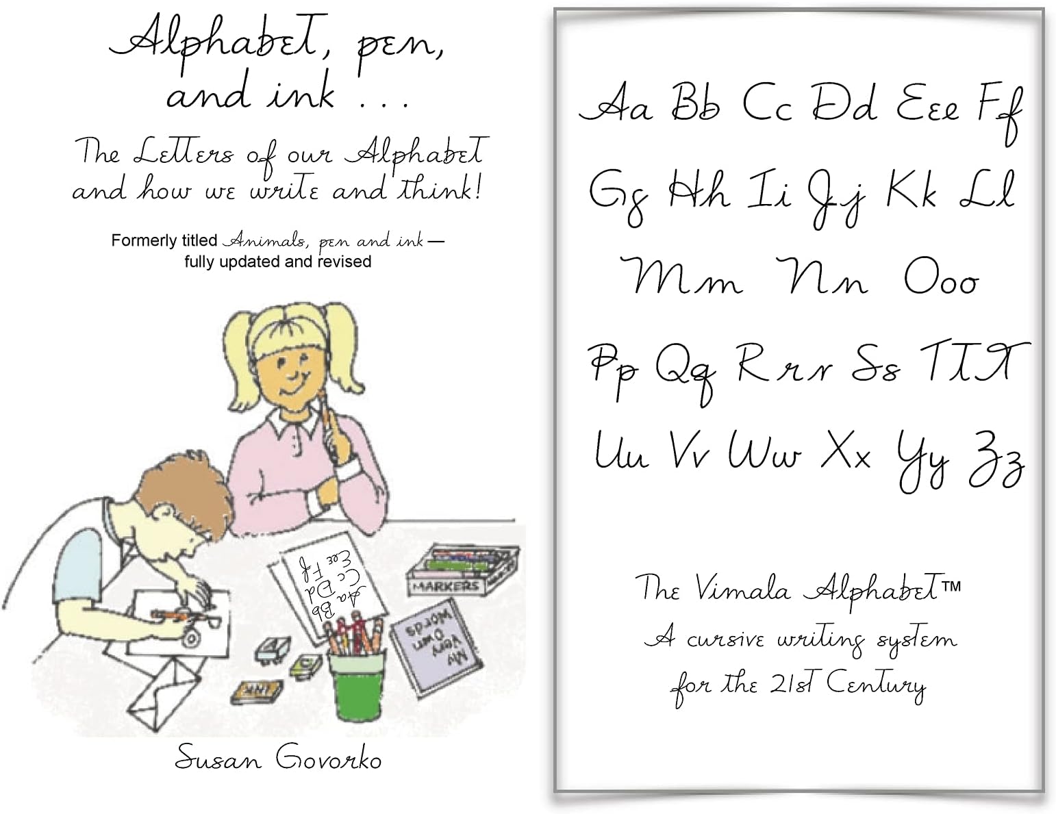 Alphabet, pen and ink