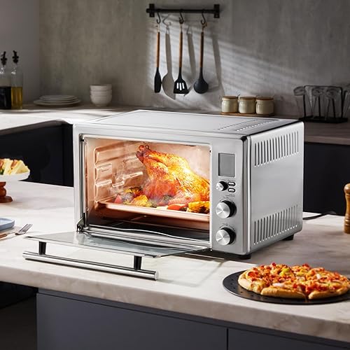 Miniatura 8 de VEVOR Horno tostador de convección, 28L29.6 cuartos de galón grande 10 en 1 multifuncional horno de convención, 150F-450F Horno inteligente compacto