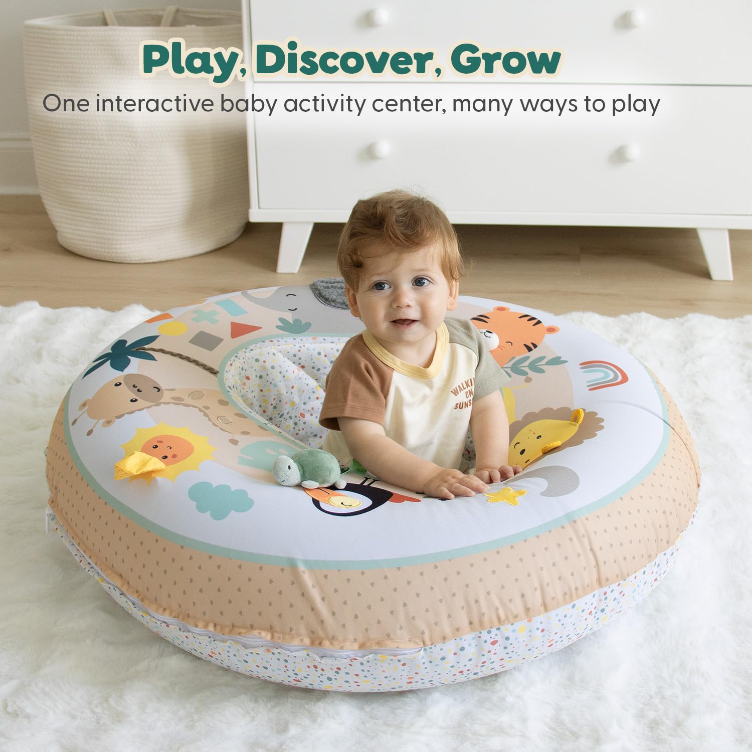 The Peanutshell Centro attività Play Ring - Safari beige | Gioca Anello Beige Safari