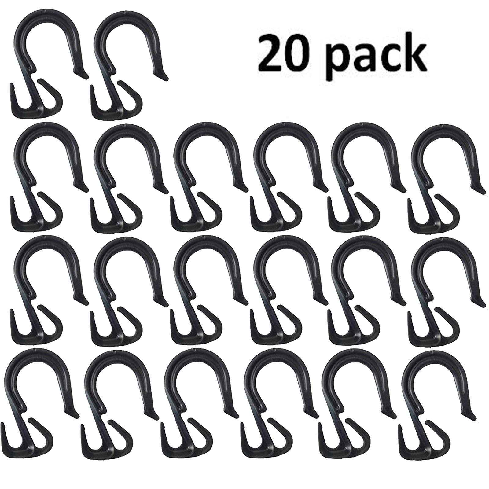 20 Pack, Heavy-Duty Nylon Net Hooks Bungee Cord Hooks for Cargo Net, Bungee Net, Truck Storage Organizer Net Truck Bed Net, Motorcycle Net Helmet Net,Car Elastic Netting Carrier,Kayak/Boat Cargo Net