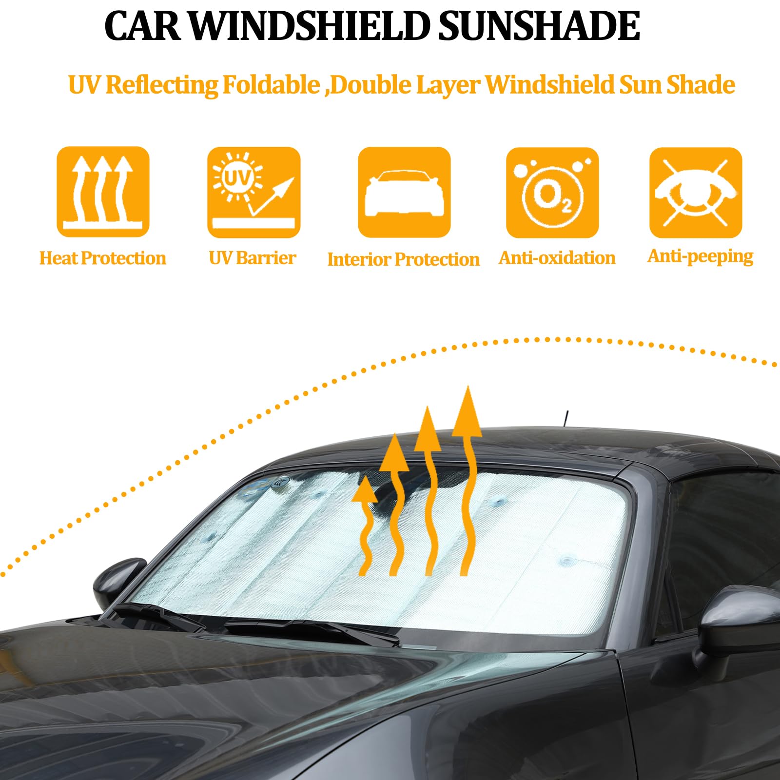 Auto Voorruit Zonnescherm UV Ray Reflector voor Mazda MX-5 RF Miata 2009-2015 Voorruit Zonnescherm Shield Cover Opvouwbare Reflecterende Zonneklep