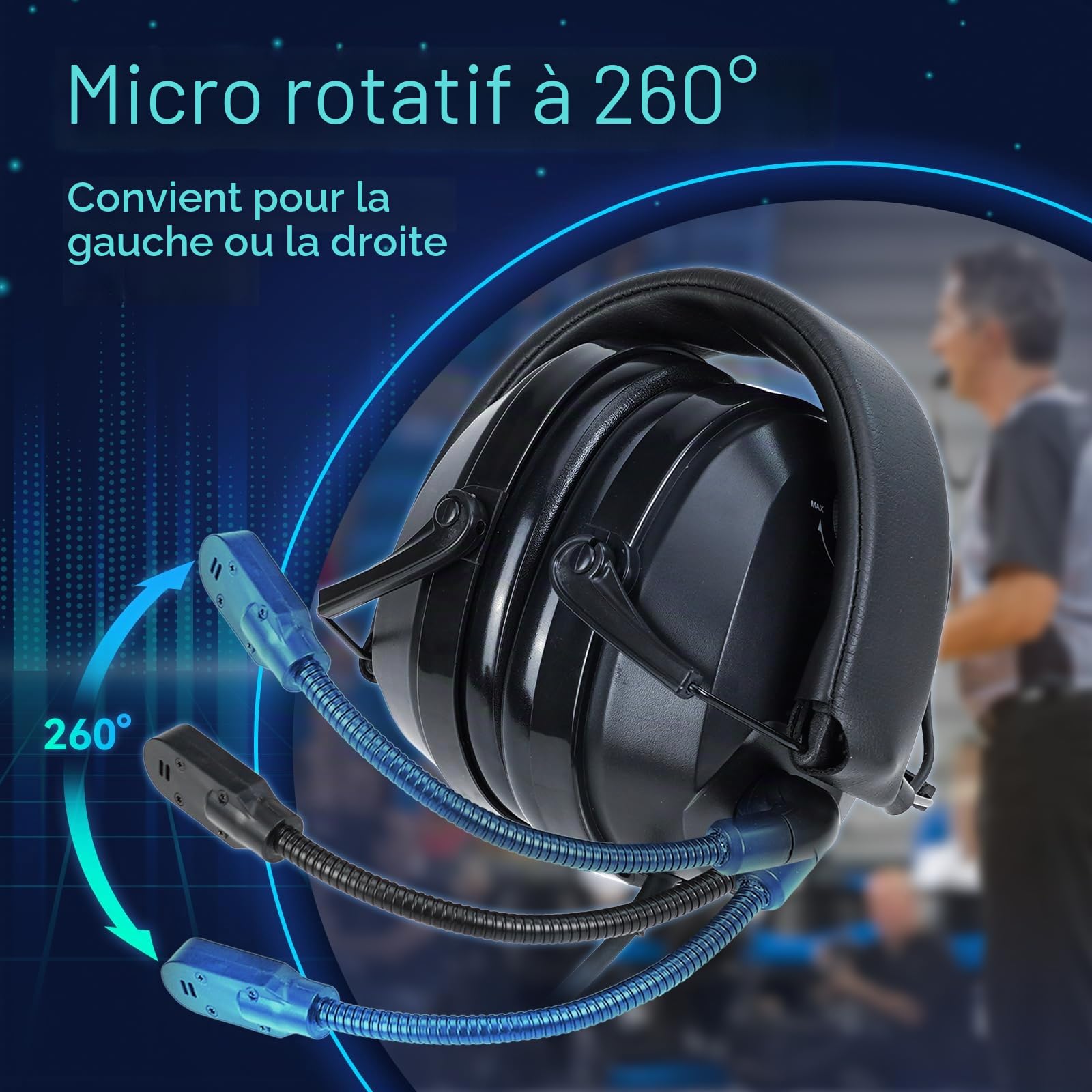 Retevis Lot de 2 écouteurs talkie-walkie, suppression bruit bouton volume réglable (82 dB) radio bidirectionnelle Baofeng UV-5R RT24 RT27 RA89 RT3S RT5R RT86