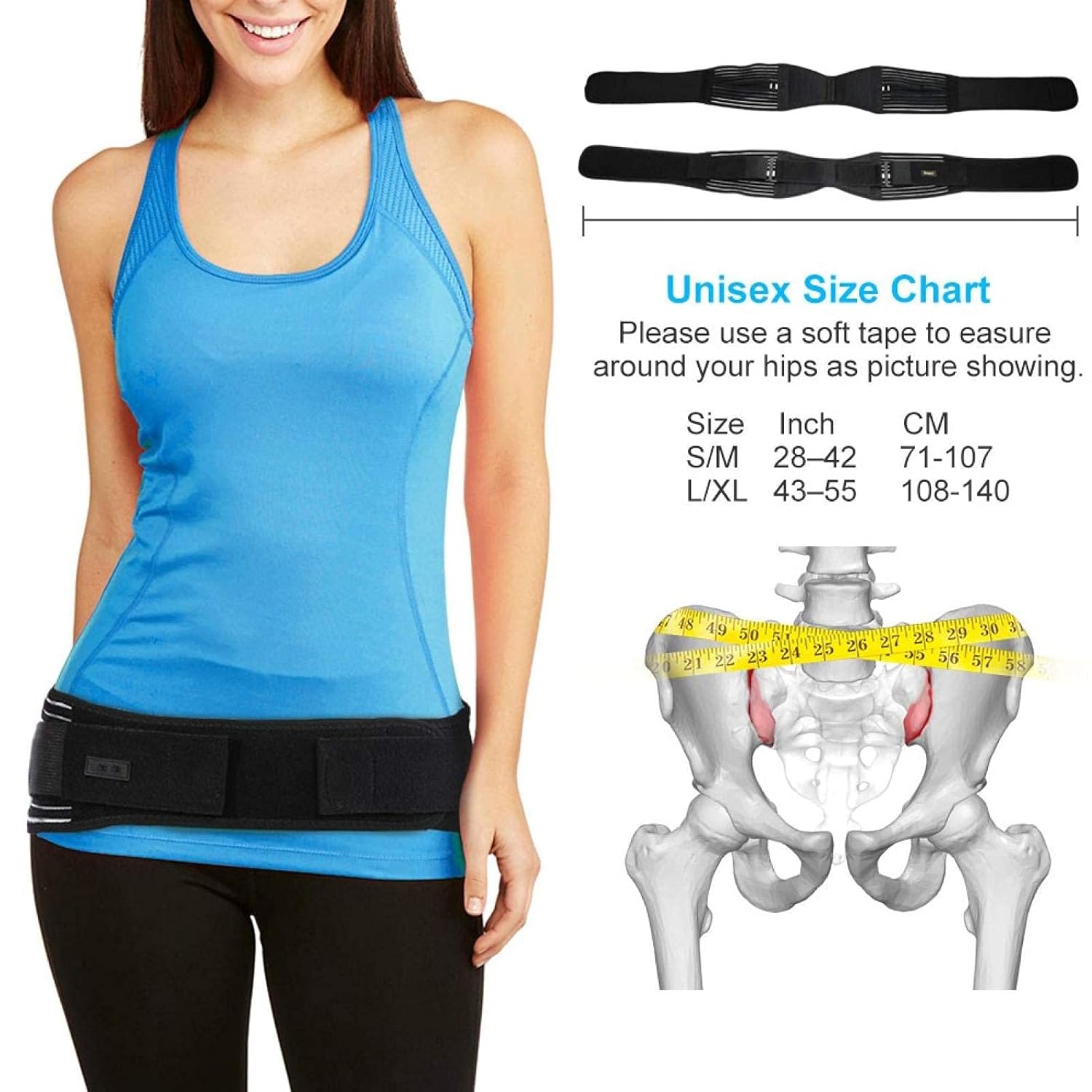 Yosoo sacral iliac joint belt Sacroiliac Hip Belt That Alleviate Sciatic, Pelvic, Lower Back and Leg Pain, Stabilize SI Joint, Unisex, Back Support Brace Hip & Waist SupportsBraces, Splints & Slings : Health & Household