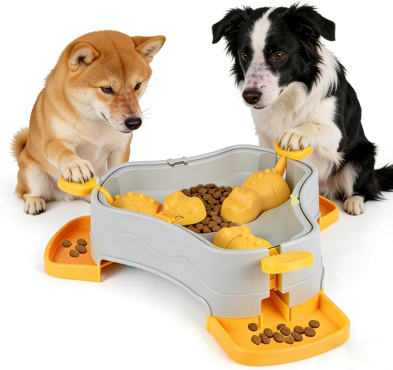 Dog Cat Treat Dispenser Toy, 3-in-1 Interactive Dog Puzzle Toys Press Dog Treat Dispenser, Toy Dog Enrichment Toy No-Slip Slow Feeder Interactive Brain Training Toys for Smart Dog Cats