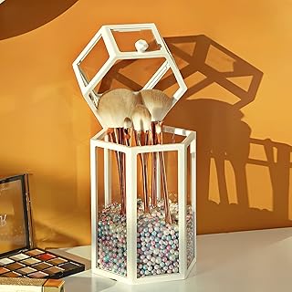Soporte para brochas de maquillaje con tapa, ...
