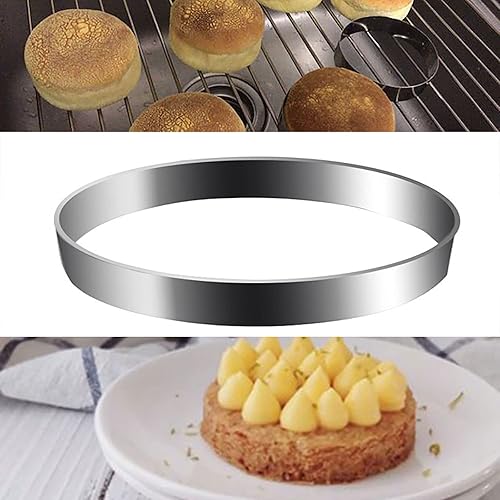 Miniatura 3 de Anillo de tortilla de acero inoxidable  2 anillos de cocina antiadherentes de 8 pies para panqueques, tortillas, sándwich (grande)