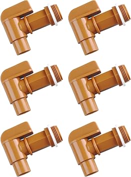 3/4" Polyethylene Drum Faucet for 5-55 Gallon Barrels Chemical Resistant Spigot Brown Barrel Faucet for Steel Plastic Drum by LUCKEG 6pcs