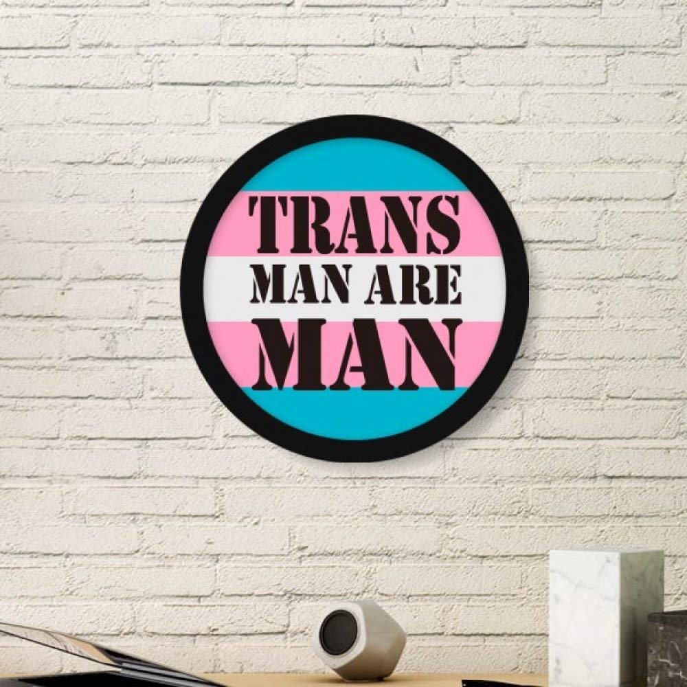 Cadre photo Trans Man LGBT décoration murale ronde noire moyenne pour intérieur moderne
