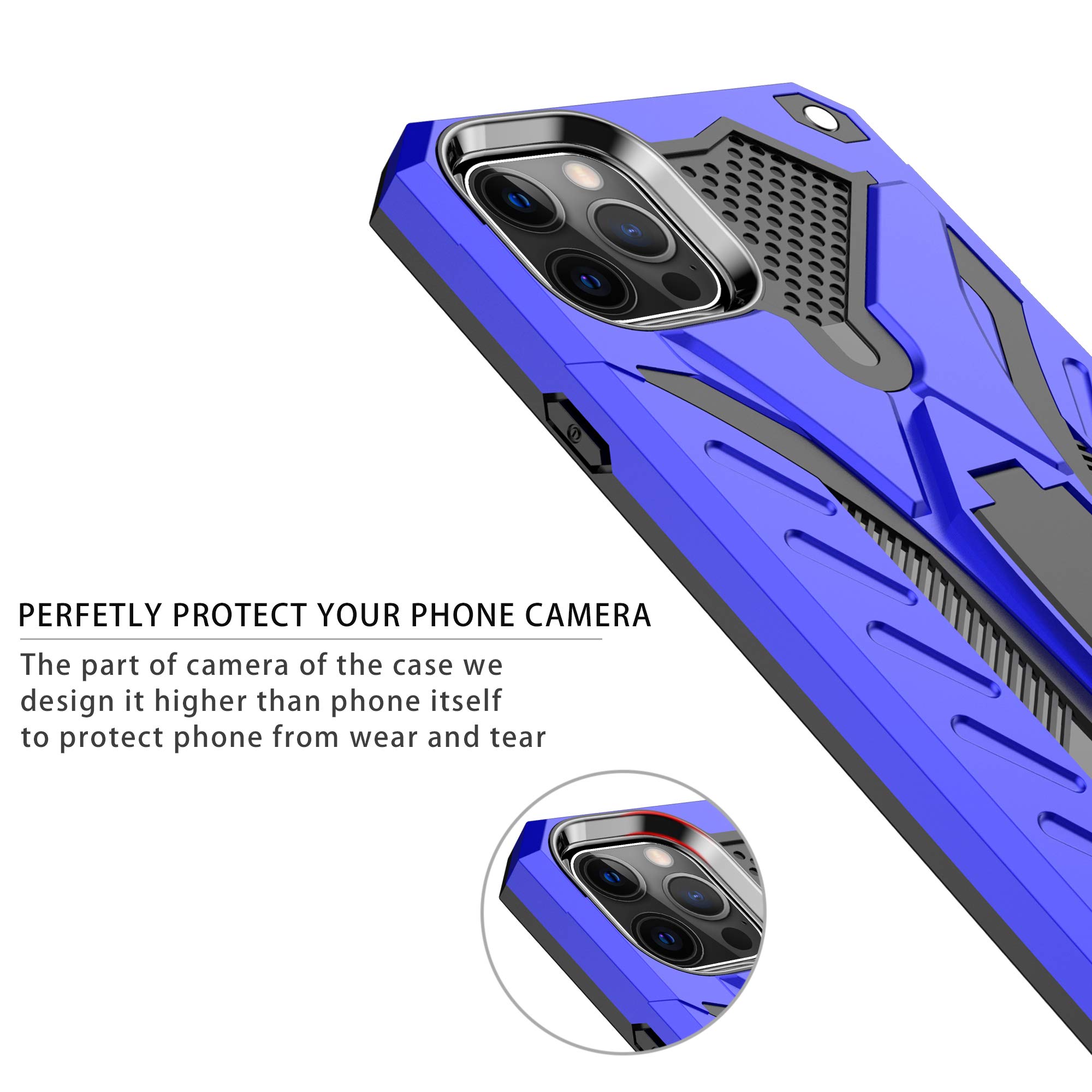 MILAN NICE Funda para iPhone 12 Pro MAX de Silicona y PC Antigolpes Carcasa Protectora Anti-arañazos y Antideslizante con Soporte Incoporado (Rojo)(6.7) — view 2