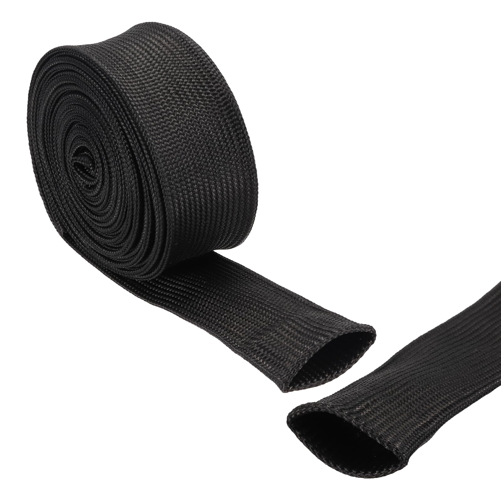 sourcing map Insulation Cable Protector,30mm/1.18 Inch-3m/10 Feet High TEMP Fiberglass Sleeve Black โ image 1