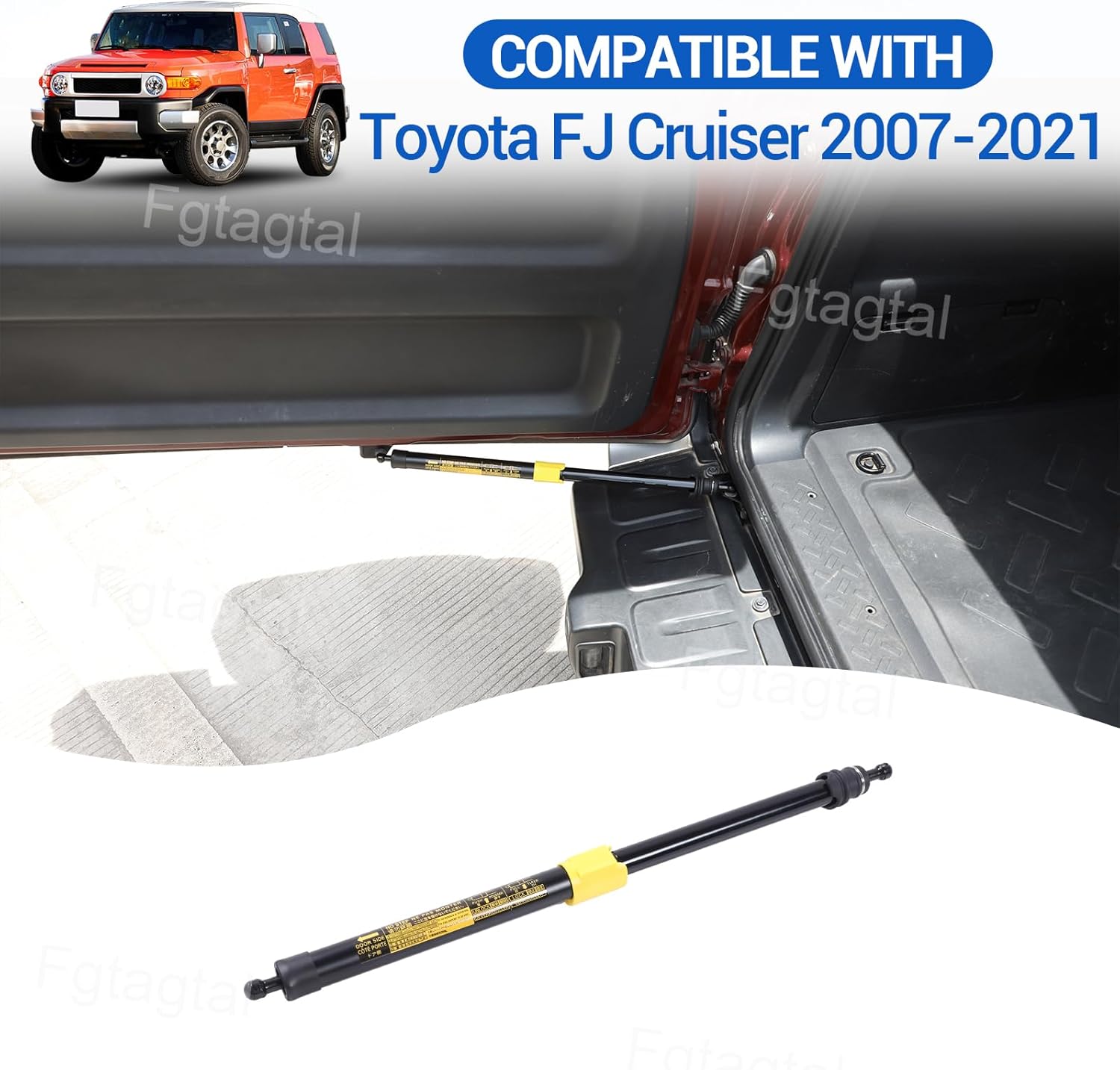 Rear Trunk Door Lift Support Strut Replacement 68907-35081 Compatible with Toyot@ FJ Cruiser 2007-2010, Tailgate Lift Supports Kit Assist Hydraulic Rod Gas Charged Strut Shock Lifting Bracket