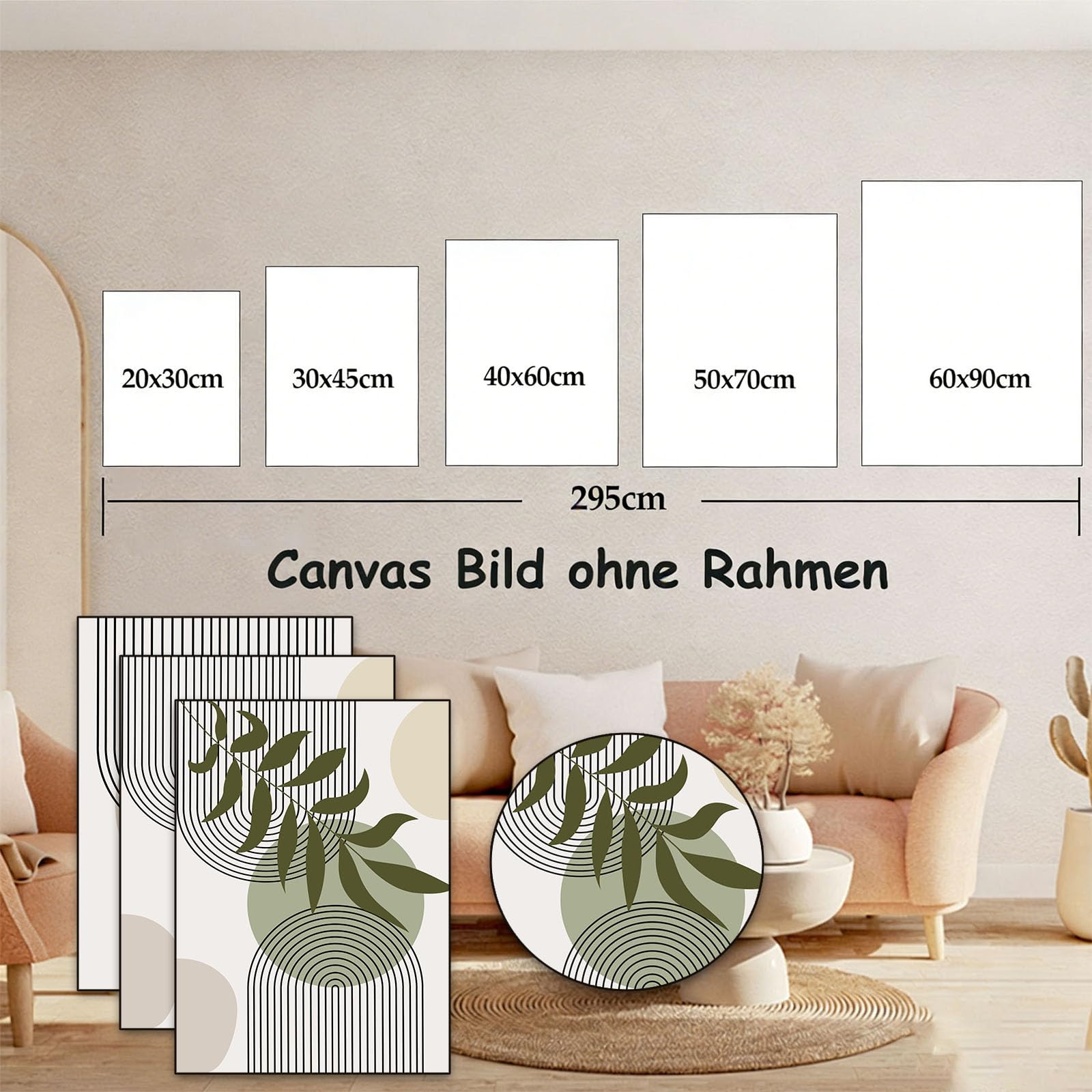 HEHGVCF Set di 3 poster astratti con anello annuale, linee dorate, poster da parete, moderni per il soggiorno, senza cornice (linee geometriche, 40 x 60 cm)
