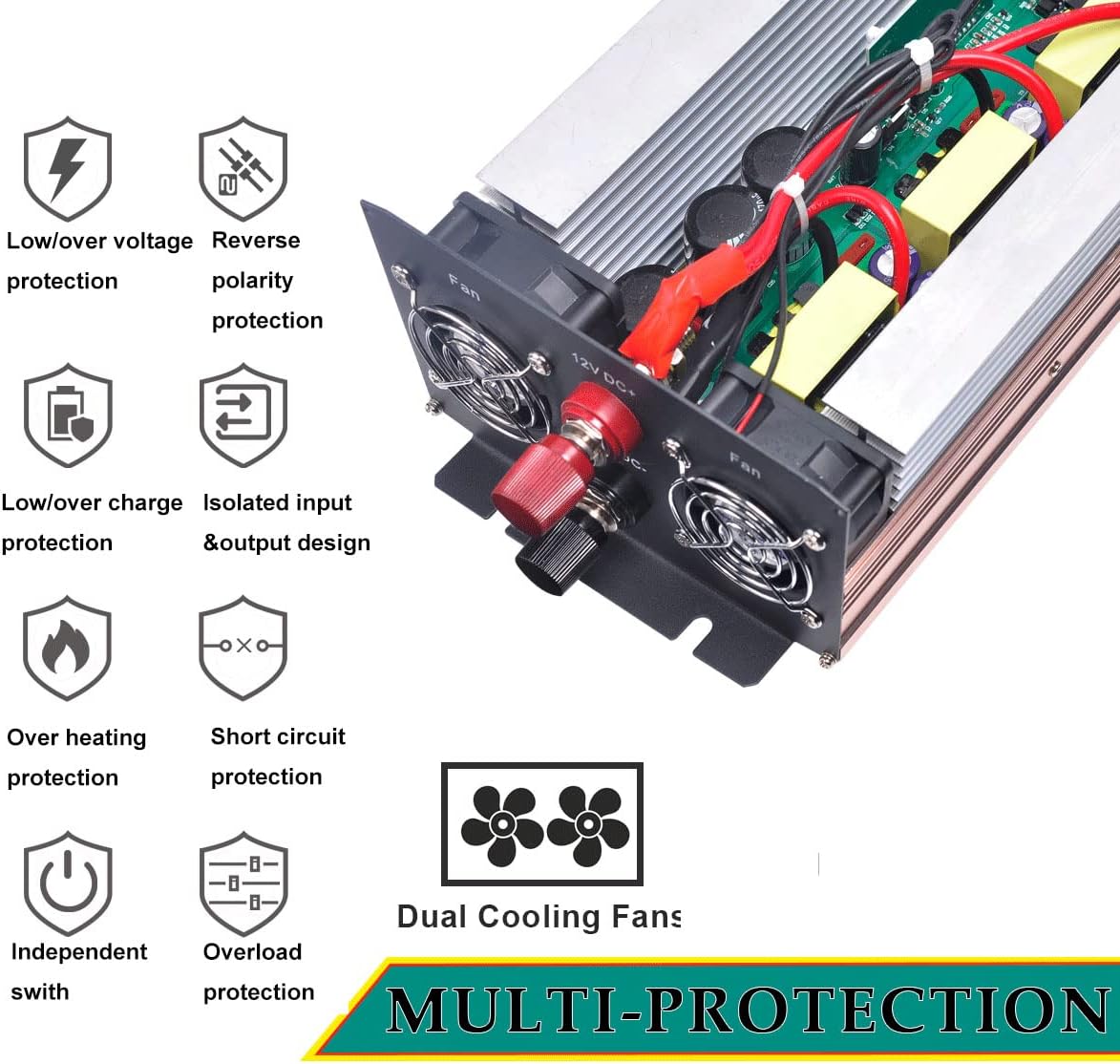 Flash Sale Buy 1 get 1 XWJNE 2000 Watts Power Inverter 12V to 110V Pure Sine Wave Car Plug Inverter Adapter Power DC to AC Converter with Remote Control and LED Display 4.2A USB Charging Ports & 3 AC Outlets Car Charger Black Friday - 50% OFF XWJNE 2000 Watts Power Inverter 12V to 110V Pure Sine Wave Car Plug Inverter Adapter Power DC to AC Converter with Remote Control and LED Display 4.2A USB Charging Ports & 3 AC Outlets Car Charger