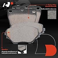 Vista 9 de A-Premium Juego de rotores de freno de disco perforados y ranurados delanteros y traseros + pastillas de cerámica compatibles con modelos