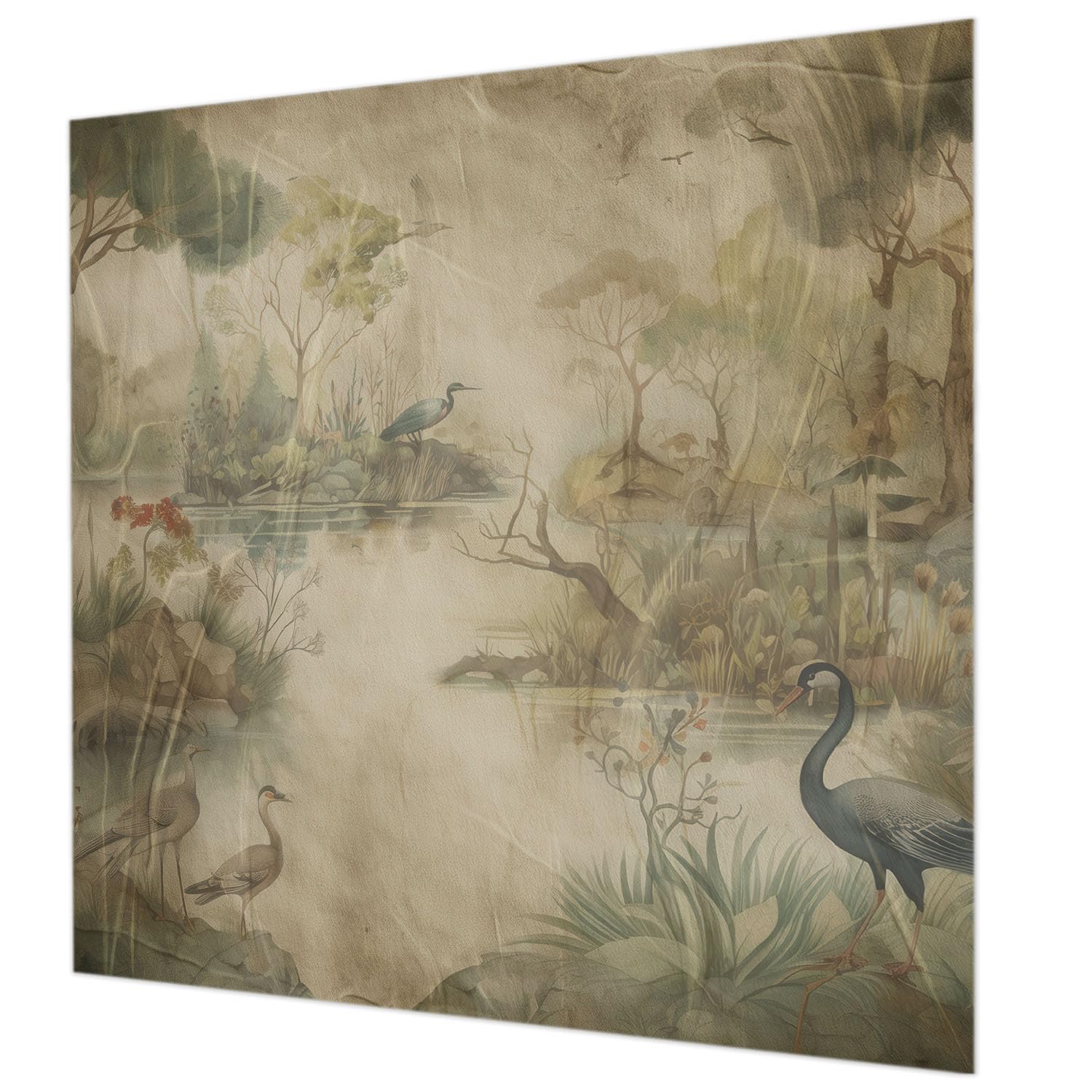 Papier peint intissé forêt 250x250 cm avec colle pour salon