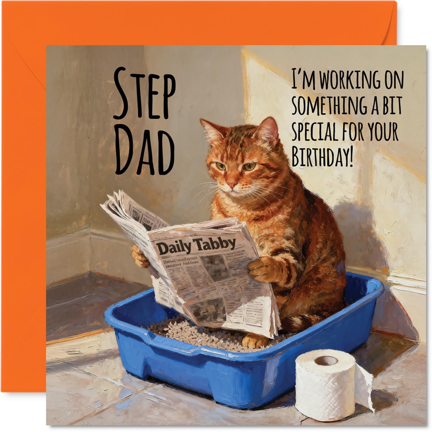 Step Dad Birthday Card, Working on Something Special