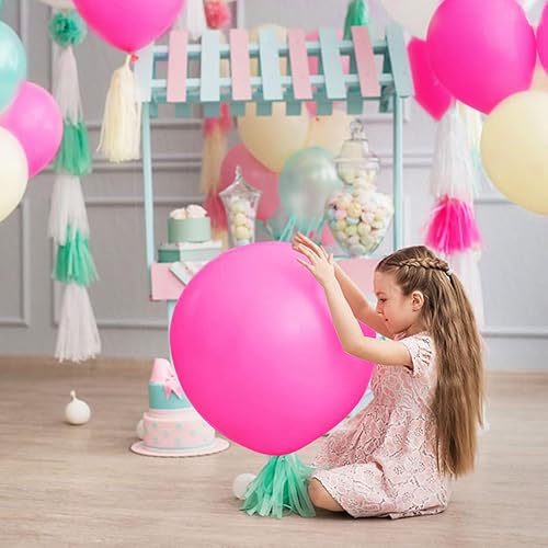 Miniatura 7 de Globos grandes de color rosa intenso de 36 pulgadas, 9 globos de látex gigantes para decoraciones de cumpleaños, bodas y fiestas (rojo rosa)
