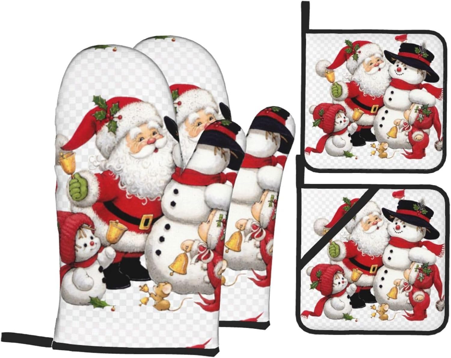 Santa Claus. Kitchen baking four piece set, fit for cooking and baking, oven, microwave, and outdoor barbecue