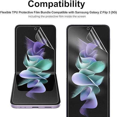 Miniatura 3 de YiiLoxo Protector de pantalla de hidrogel compatible con Samsung Galaxy Z Flip 3  Flip3 (5G) 3D Nano-Tech Hydrogel Protector de película protectora