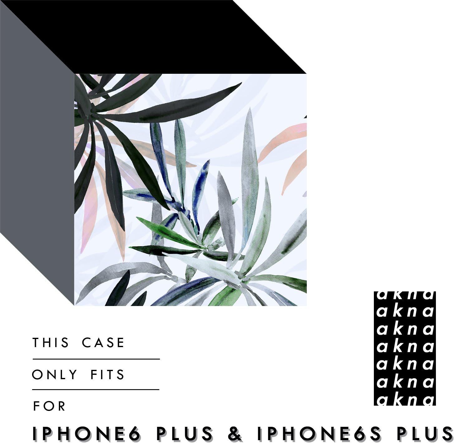 iPhone 6 Plus / 6s Plus case Leaves, Akna Collection Flexible Silicon Cover for Both iPhone 6 Plus & iPhone 6s Plus [Watercolor Twig](1129-U.S)