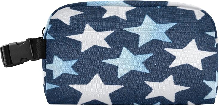 Insulated Lunch Bags for Kids Waterproof Simple Modern Lunch Box with buckle Tote Bag for School College Yellow and Blue Stars