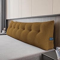 Vista 17 de Cabecera triangular grande, respaldo de cuña y soporte de posicionamiento, almohadas de lectura, almohadas de cuña para cama de día con funda