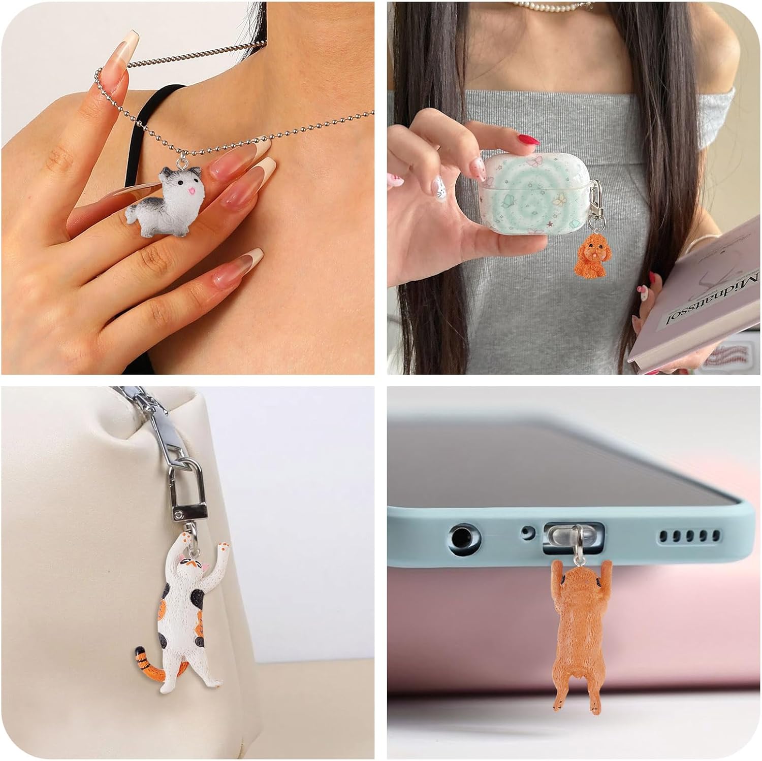 FASHEWELRY 16Pcs Resin Cartoon Dog Pendants Cute 3D Dog Puppy Animal Charms with Loop Lovely Animal Pet Necklace Pendant Hang Ornaments for DIY Necklace Keychain Jewelry Making - Image 4