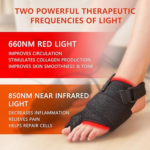 Miniatura 7 de JOBYNA Corrector de juanetes In.frared L.ight T.herapy para mujeres y hombres, 660 nm rojo L.ight y 850 nm I.nfrared L.ight enderezador de dedo